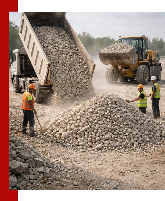 Доставка известнякового щебня фр. 40-70 в Нефтеюганске