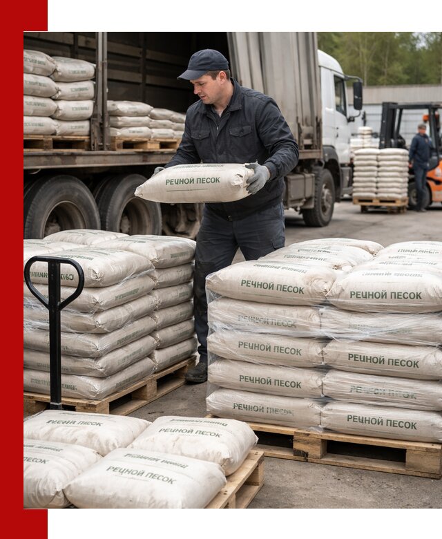 Речной песок в мешках с доставкой в Нефтеюганске